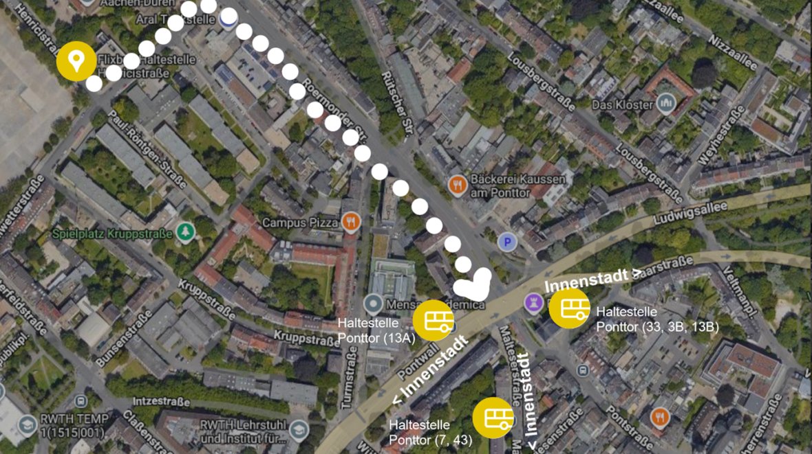 Fußweg Henricistraße nach Innenstadt