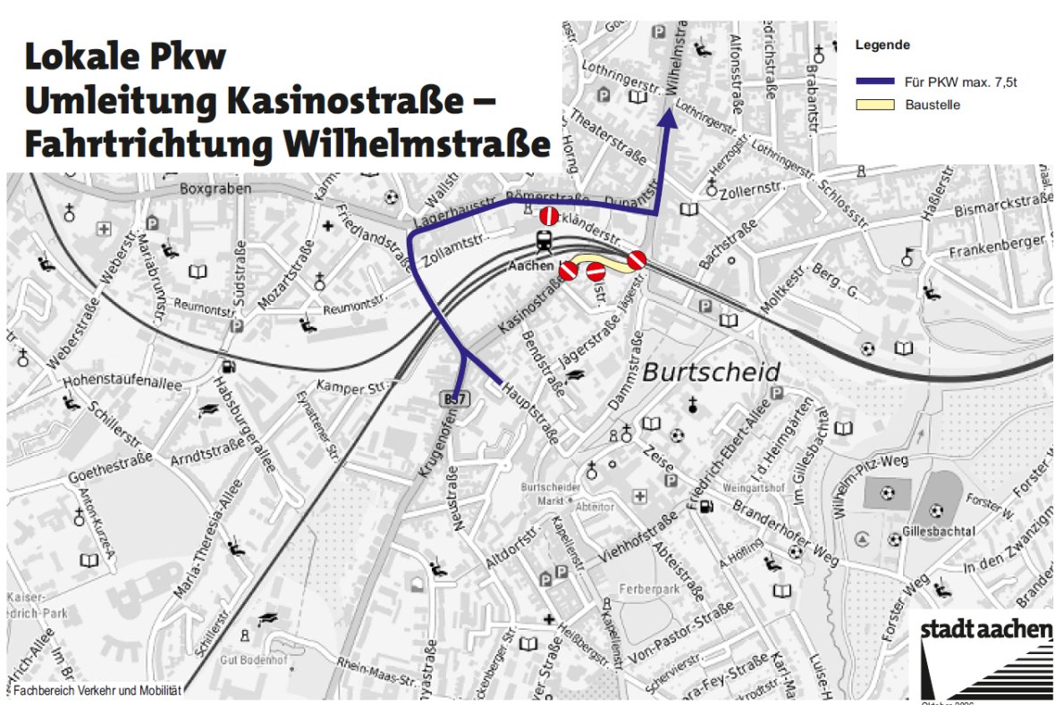 PKW Umleitung Richtung Wilhelmstraße