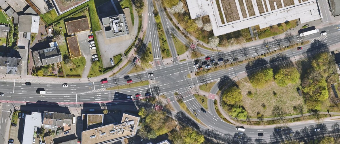Luftbild Blick Kreuzung Vaalser Straße Luftbild Blick Kreuzung Vaalser Straße