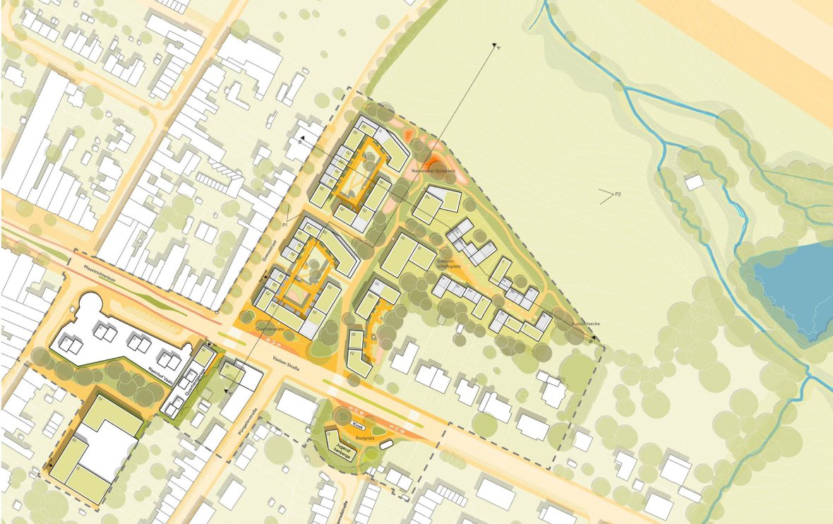 Lageplan des Entwurfs Vaalsgrenze vom dritten Planungsbüro