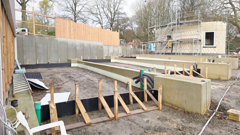 Vorbereitungen für die letzte Betonarbeiten