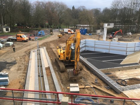 Arbeiten am Großen Becken