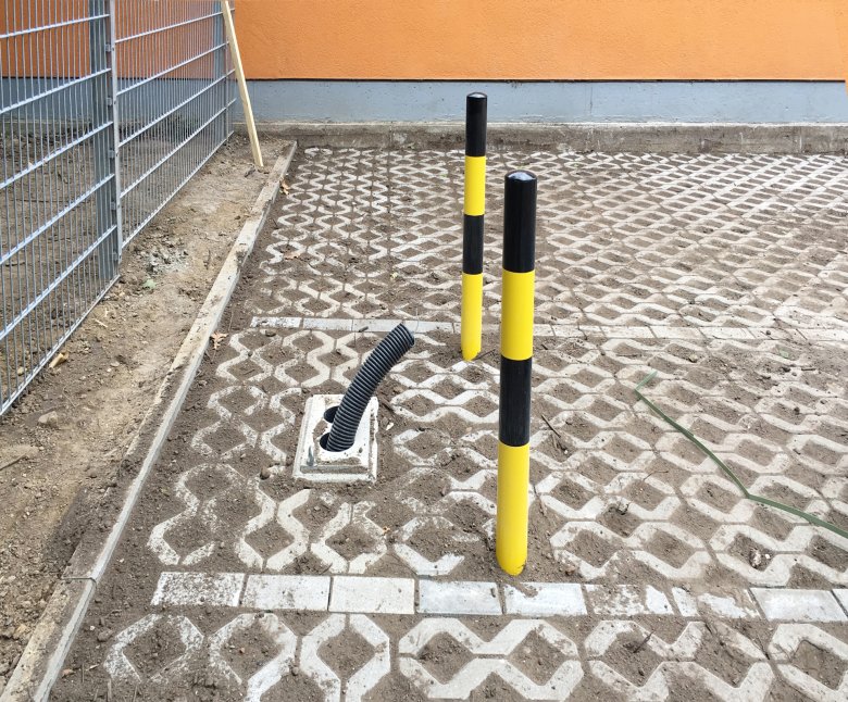 Die Vorbereitungen für die E-Säule sind fertiggestellt.