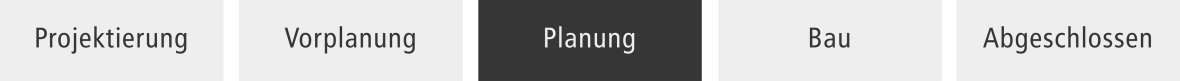 Im Zeitbalken der Projektphasen befindet sich dieses Projekt in der Bauplanung.