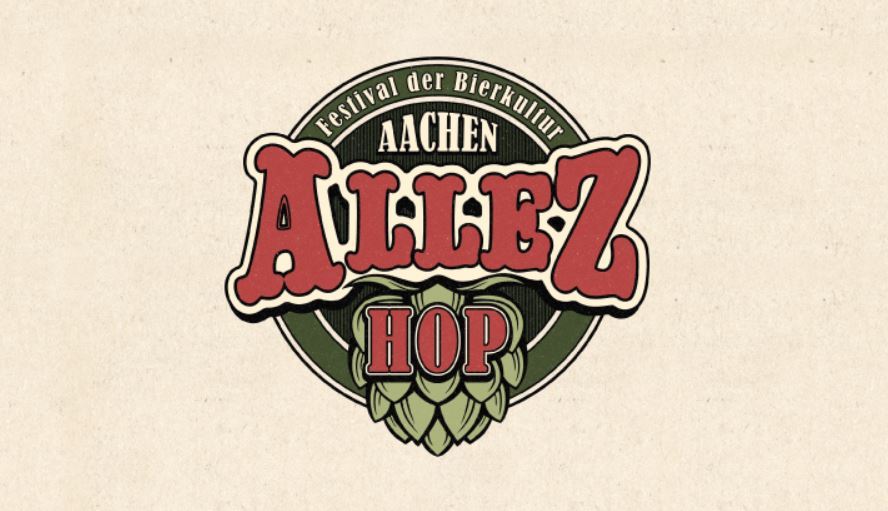 Logo Allez Ho Festival: Rote Schrift auf grünem Grund.
