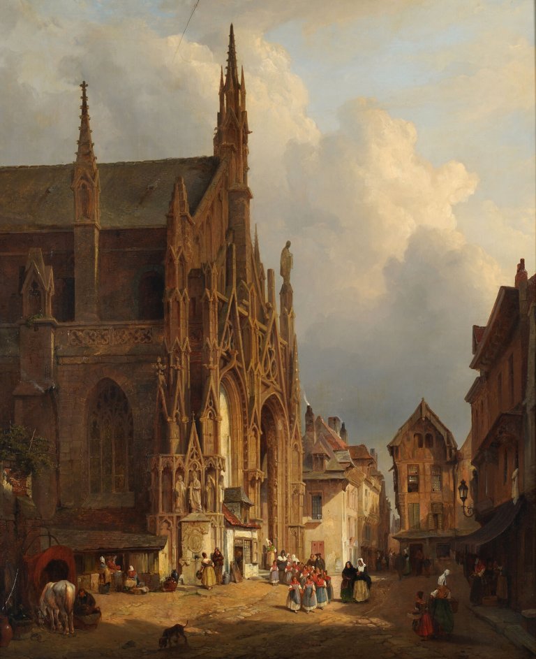 François Antoine Bossuet (1798 – 1889), St. Amandkerk in Rouen Öl auf Leinwand, 1838