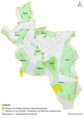 Karte der Cluster und Bauabschnitte Karte der Cluster und Bauabschnitte